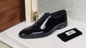 Pantofi eleganti barbati pentru evenimente, piele naturala negru lac – GKR Top - Img 8