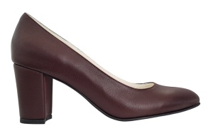 Pantofi eleganti dama din piele naturala box, toc 7 cm - Model Selena NA87BORDOP - Img 2
