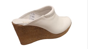 Saboti dama albi din piele naturala, platforme de 7 cm - TEA19ALB - Img 5