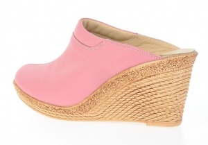 Saboti dama roz din piele naturala, platforme de 7 cm - TEA19ROZ - Img 4