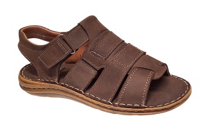 Sandale barbati casual din piele naturala maro bufo GKR47BM