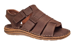 Sandale barbati casual din piele naturala maro bufo GKR47BM - Img 7