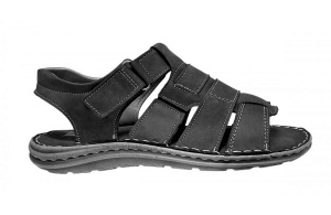 Sandale barbati casual din piele naturala negru bufo GKR47BN - Img 4
