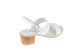 Sandale dama albe, din piele naturala box, S7ABOX - Img 2
