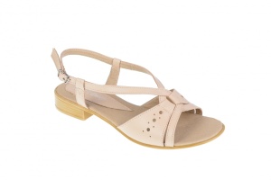 Sandale dama bej din piele naturala, platforme de 2cm - S36BEJ - Img 6