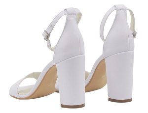 Sandale dama culoare alb din piele naturala toc 8cm - NA54AP - Img 3
