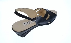 Sandale dama de vara cu platforme de 5 cm, din piele naturala, neagra, S10NBOX - Img 5