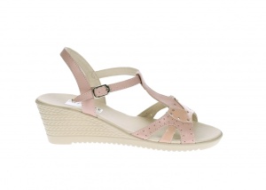 Sandale dama de vara cu platforme de 6 cm, din piele naturala, NUD, S17NUD - Img 2