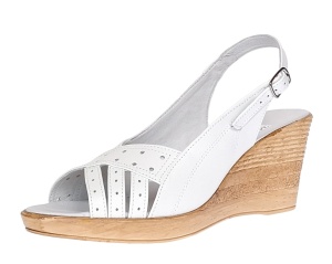 Sandale dama de vara cu platforme de 7 cm, din piele naturala, Alb S66ABOX - Img 3