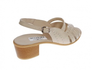 Sandale dama de vara cu toc de 5 cm, din piele naturala, bej, S26BEJBOX - Img 4