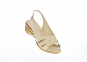 Sandale dama din piele naturala box, bej, platforme de 5cm, S4BEJ - Img 2