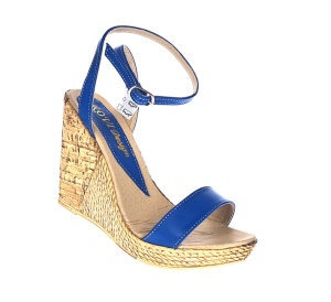 Sandale dama din piele naturala cu platforme de 10 cm - Model Albastru - Img 5