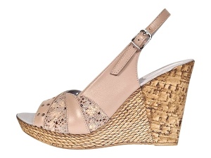 Sandale dama din piele naturala cu platforme de 10cm Bej Gold BVS47XB - Img 8