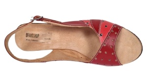 Sandale dama din piele naturala cu platforme de 10cm Rosu BVS47XR - Img 3