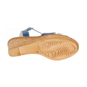 Sandale dama, din piele naturala cu platforme de 7.5cm, Albastru Indigo, S47LBL - Img 3