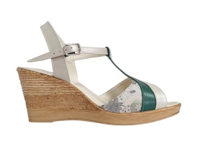 Sandale dama din piele naturala, cu platforme de 7 cm, alb - verde, MVS71AV - Img 6