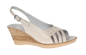Sandale dama din piele naturala cu platforme de 7 cm Bej S66BEJ - Img 2