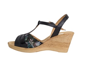 Sandale dama din piele naturala, cu platforme de 7 cm, negru, MVS71NLCOL - Img 4