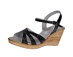 Sandale dama din piele naturala cu platforme negru S55NBOX - Img 5