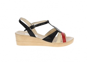 Sandale dama din piele naturala, negru, bej, rosu, box, S21R - Img 3