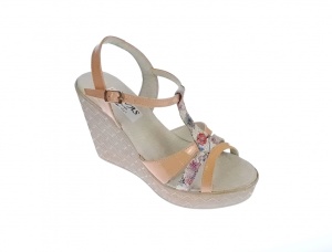 Sandale dama, din piele naturala, Nud - Lac, Color cu platforme de 11 cm, S46NLCOLOR - Img 7