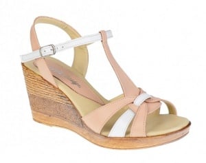 Sandale dama din piele naturala platforme de 7 cm - LS51BEJA
