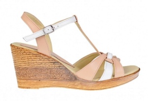 Sandale dama din piele naturala platforme de 7 cm - LS51BEJA - Img 5