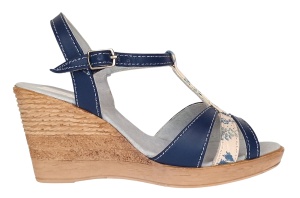 Sandale dama, din piele naturala, Toc 8 cm, Albastru, Color, S47BL1 - Img 5
