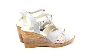 Sandale dama gri cu color din piele naturala - NA119GRI - Img 2