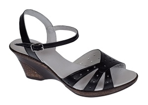 Sandale dama negre din piele naturala cu platforme de 6 cm S5N - Img 8