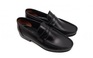 Scarpi barbati din piele naturala de culoare neagra SC1N - Img 2