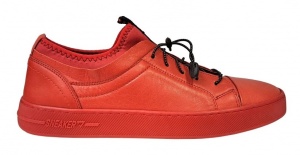 Sneakers barbati din piele naturala - Model 321 Rosu - Img 1