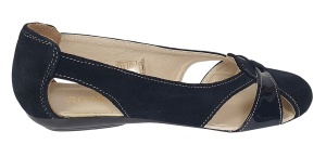 Balerini dama casual din piele naturala intoarsa de culoare neagra - ZENALNV - Img 3