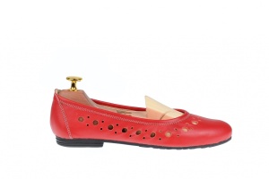 Balerini dama casual din piele naturala rosie - FLO2R - Img 2