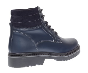 Bocanci barbati din piele naturala imblaniti, model iarna Cairo Bleumarin BOC330BLUE - Img 5
