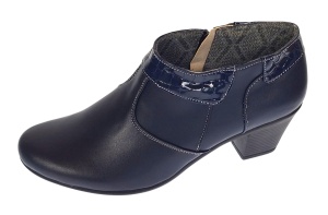 Botine dama din piele naturala cu fermoar MV4 Bleumarin BT - Img 2