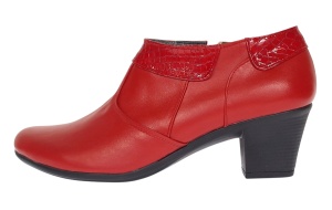 Botine dama din piele naturala cu fermoar Rosu MV4R - Img 9