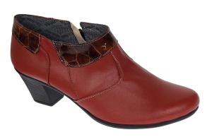 Botine dama din piele naturala portocaliu cu fermoar MV4PORT - Img 2