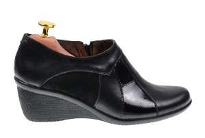 Botine dama negre din piele naturala cu platforma de 5 cm - Model Mira - Img 3
