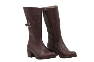Cizme dama imblanite din piele naturala cu fermoar Tanya Bordeaux T215VISP - Img 5