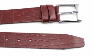 Curea barbati eleganta din piele naturala bordo DR335BORDO - Img 3