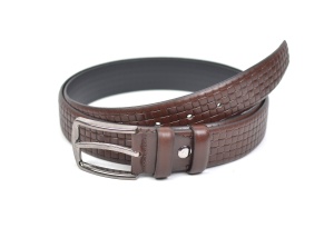 Curea barbati eleganta din piele naturala maro 3.5cm - DR240M2