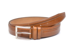 Curea barbati eleganta din piele naturala maro 3.5cm - DR241MD - Img 2