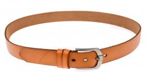 Curea barbati eleganta, din piele naturala, maro deschis 3.5 cm - DR1248MD - Img 2