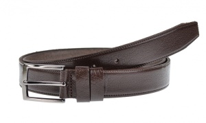 Curea barbati eleganta din piele naturala maro inchis 3 cm - DR3MCM - Img 2
