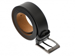 Curea barbati eleganta, din piele naturala, neagra 3.5 cm - DR1200N - Img 4