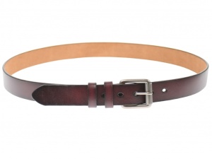 Curea barbati eleganta, din piele naturala, visinie 3.5 cm - DR1216VIS - Img 2