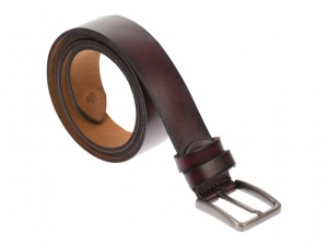 Curea barbati eleganta, din piele naturala, visinie 3.5 cm - DR1250VIS - Img 4