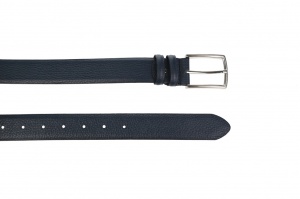 Curea barbati eleganta, mata, bleumarin , din piele naturala 3.5 cm SER701BLM - Img 3