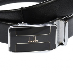Curea din piele pentru barbati, catarama metalica fara ac, latime 3.5 cm, lungime reglabila, negru - LS222NSBR - Img 2